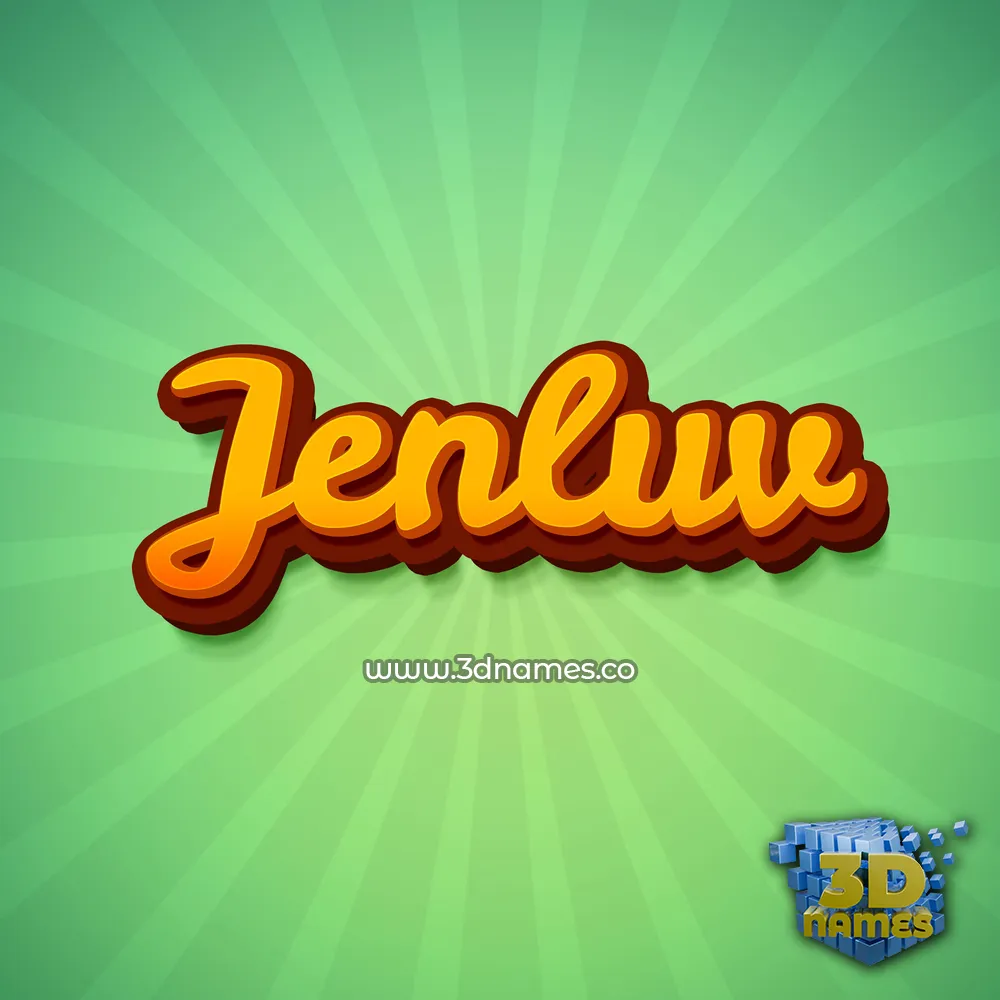 jenluv in Green Rays style - 3D name wallpaper
