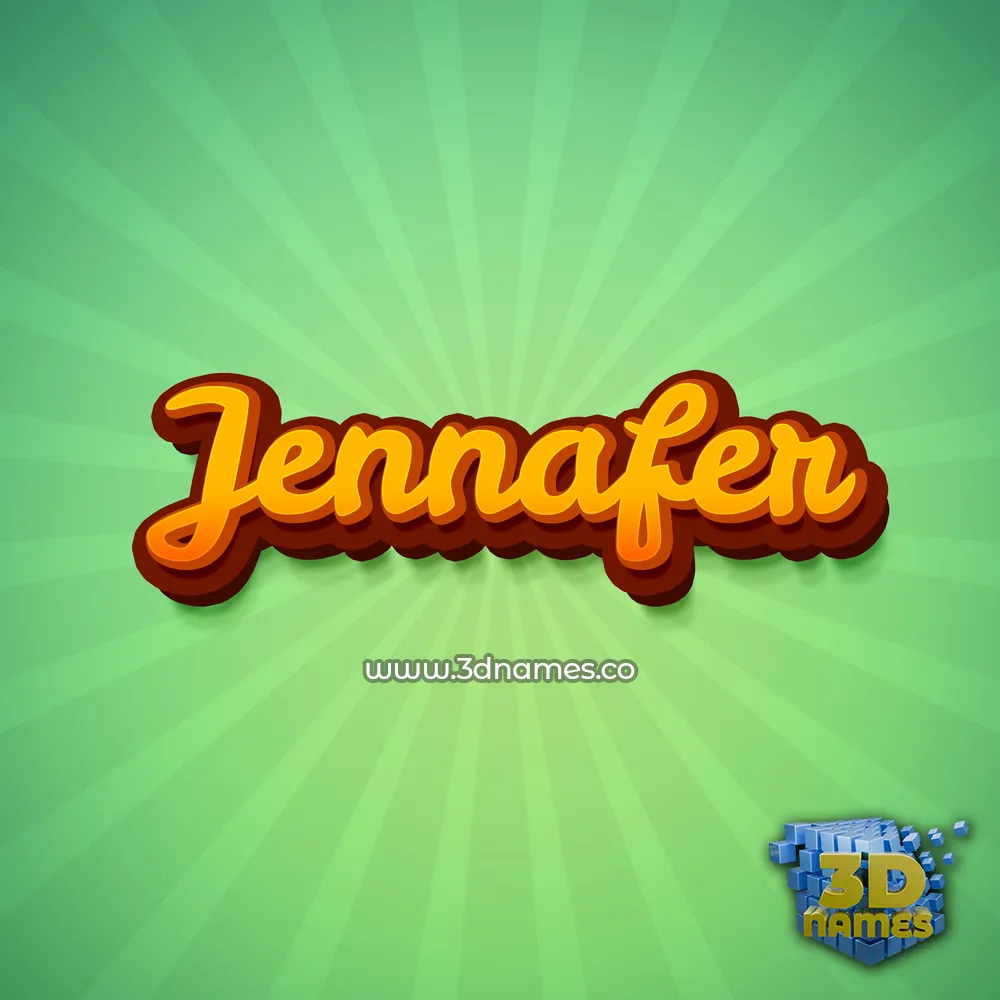 jennafer in Green Rays style - 3D name wallpaper