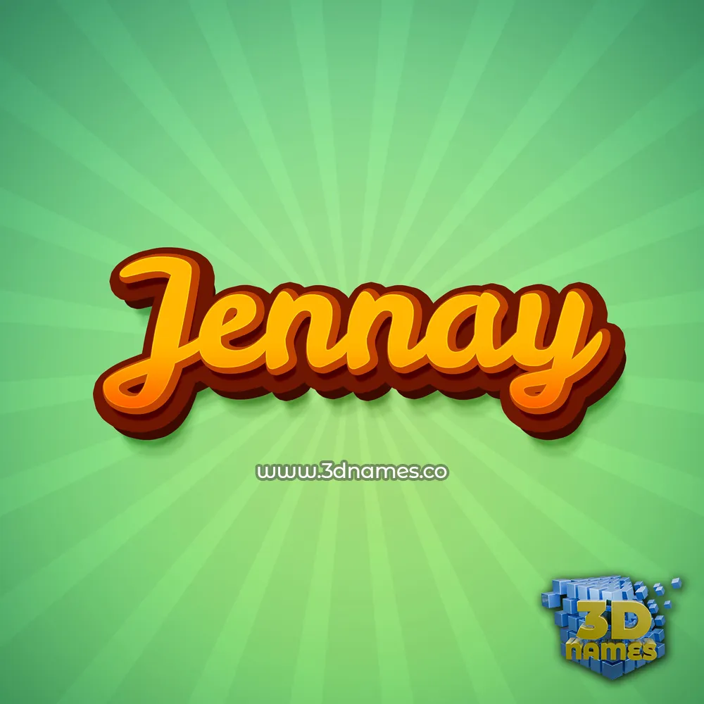 jennay in Green Rays style - 3D name wallpaper