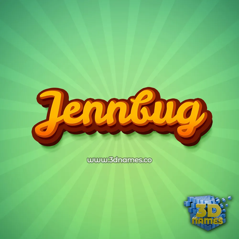 jennbug in Green Rays style - 3D name wallpaper