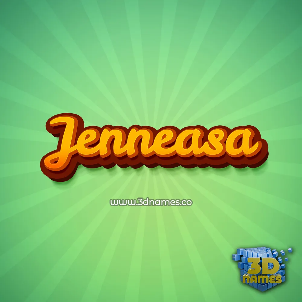 jenneasa in Green Rays style - 3D name wallpaper