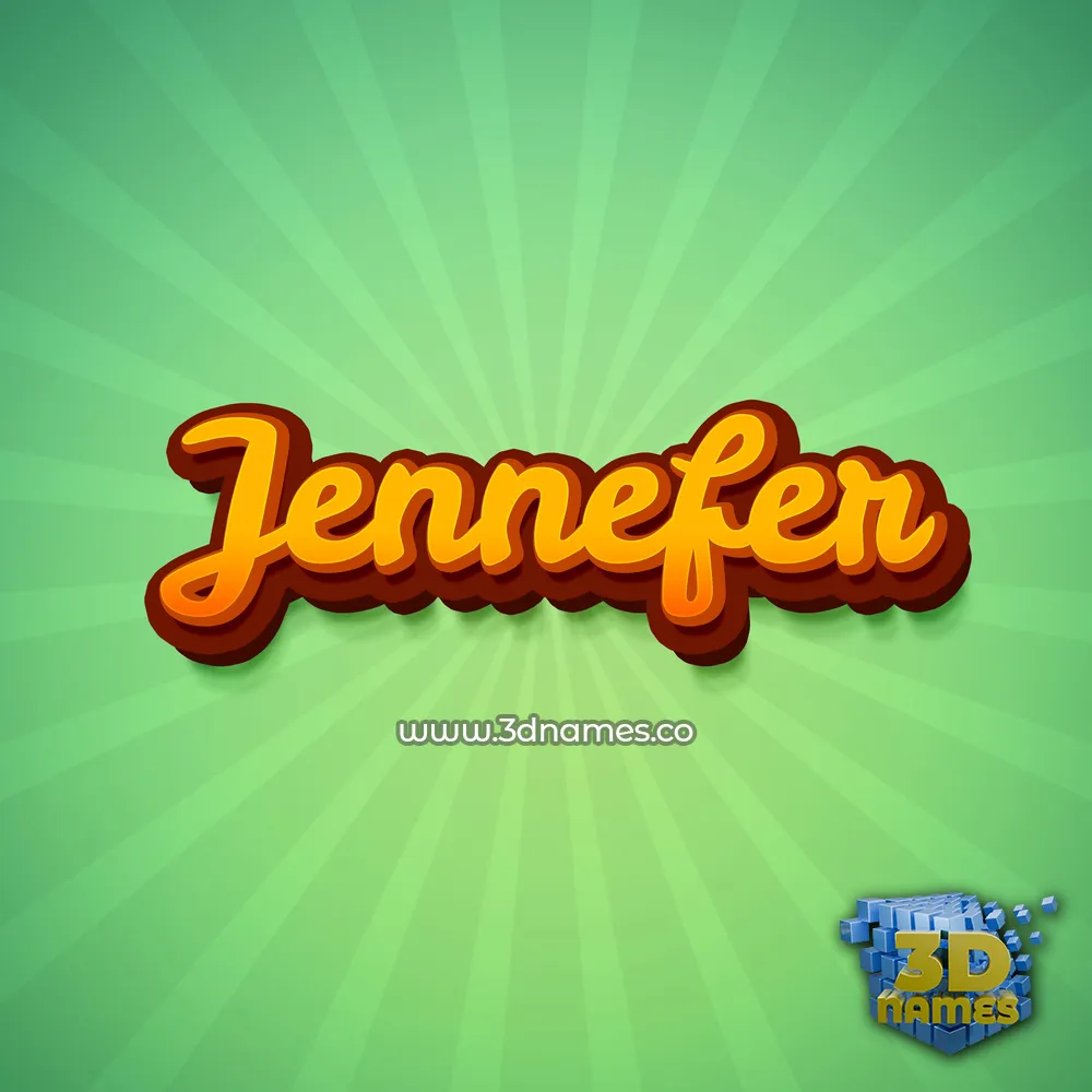 jennefer in Green Rays style - 3D name wallpaper