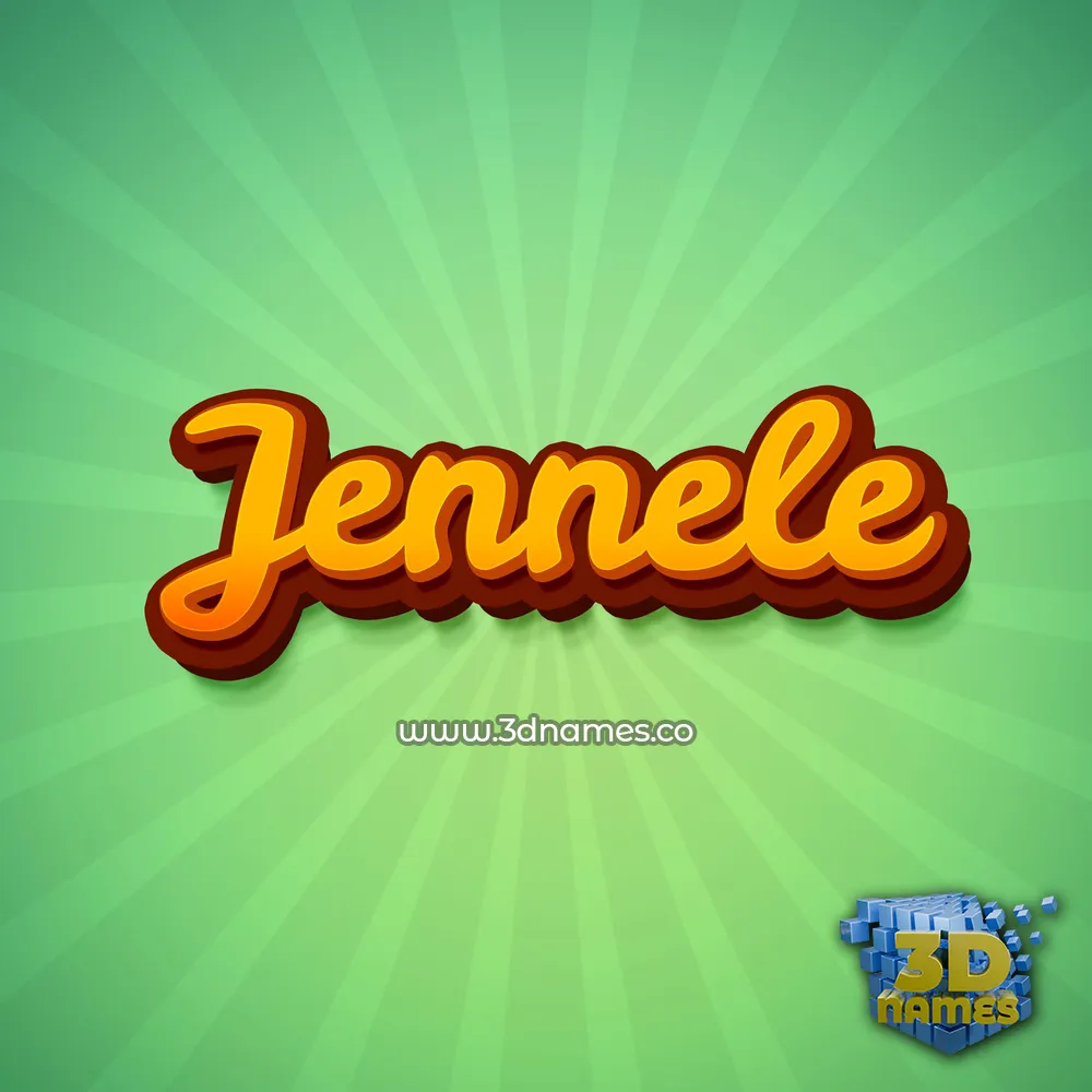 jennele in Green Rays style - 3D name wallpaper