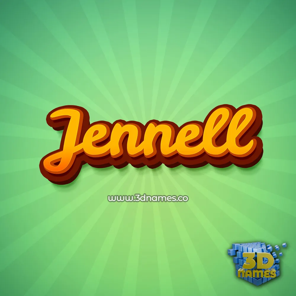 jennell in Green Rays style - 3D name wallpaper