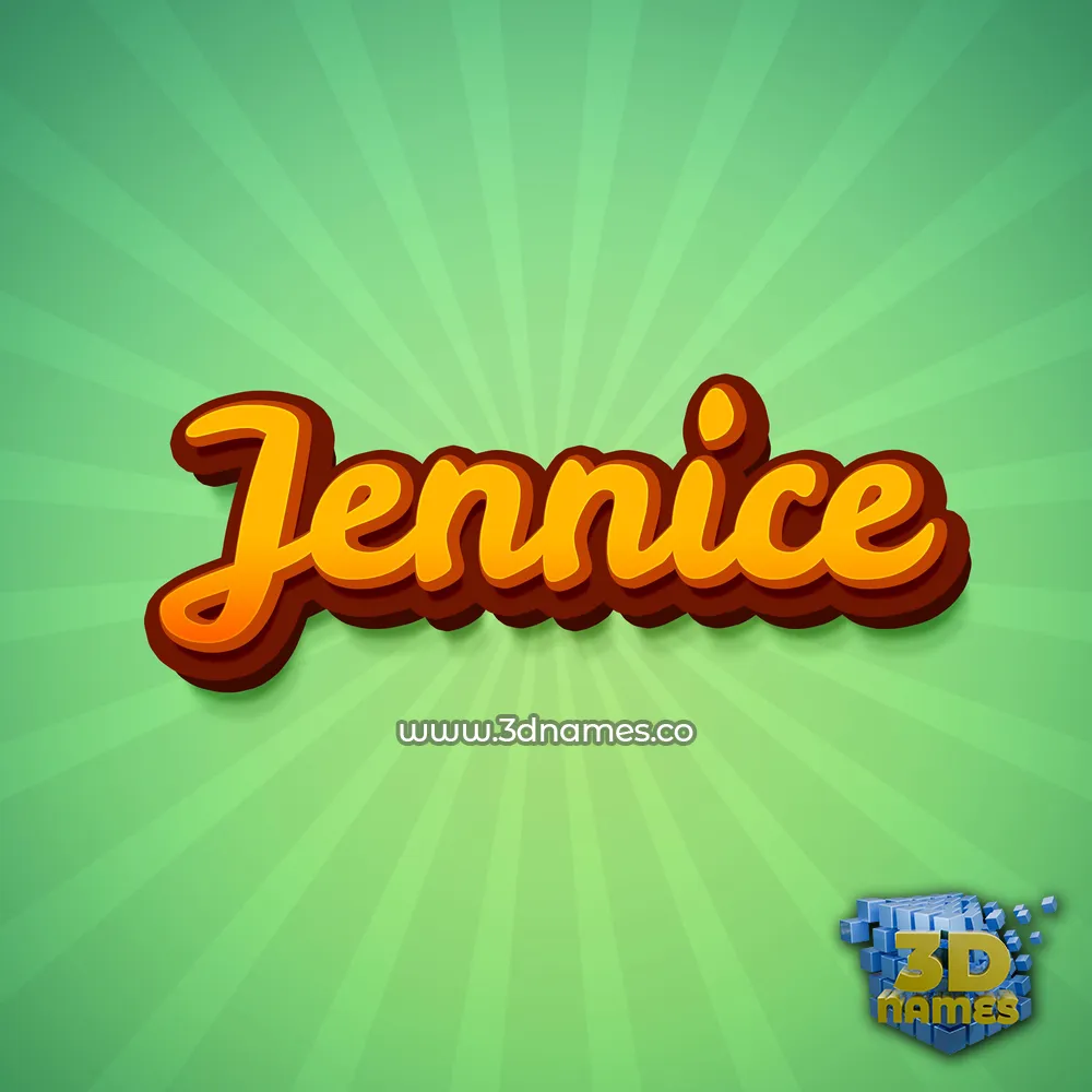 jennice in Green Rays style - 3D name wallpaper