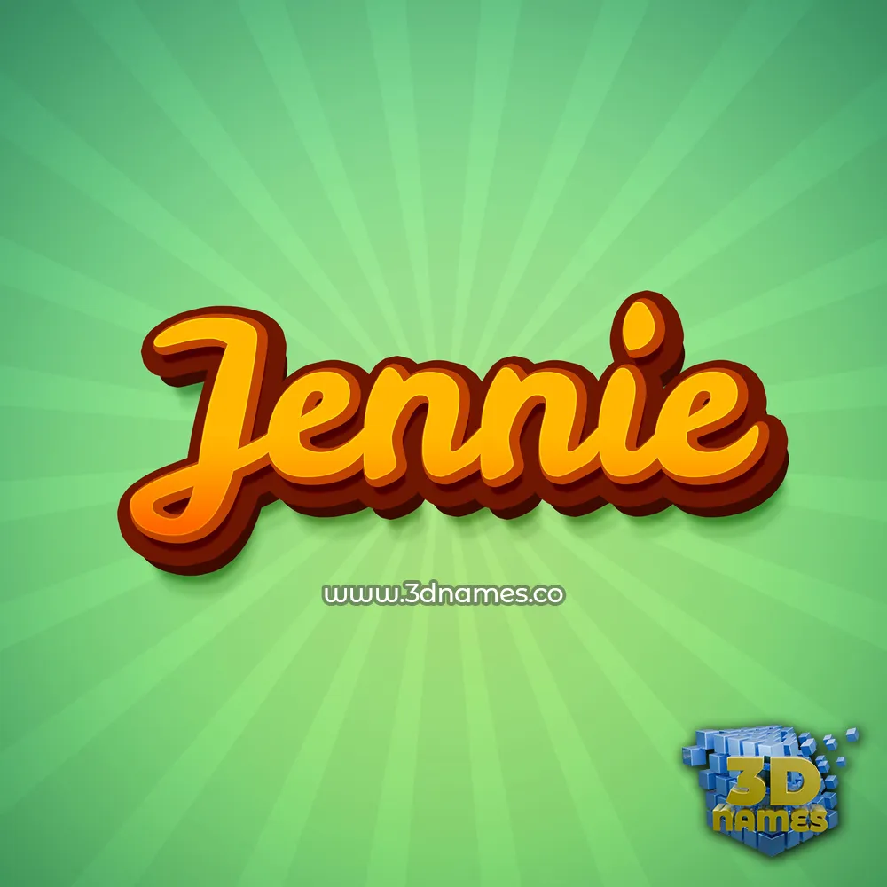 jennie in Green Rays style - 3D name wallpaper