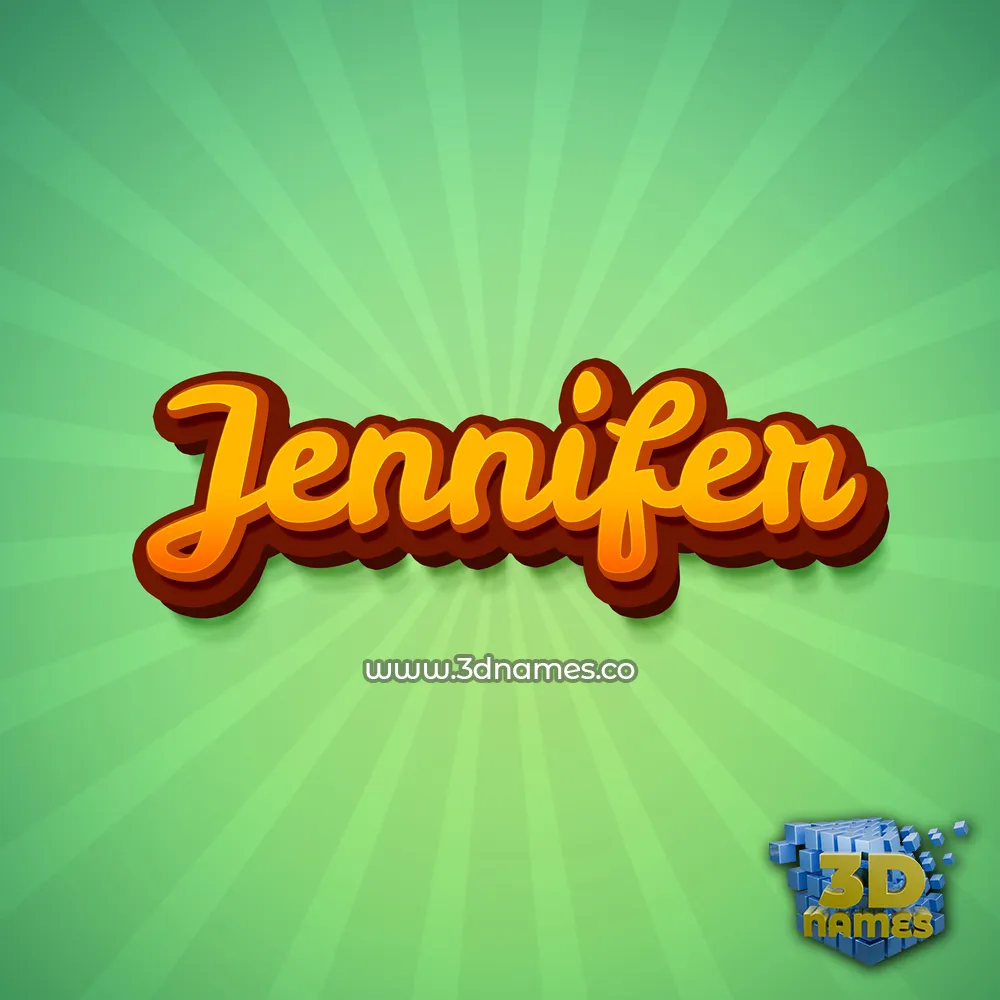 jennifer in Green Rays style - 3D name wallpaper