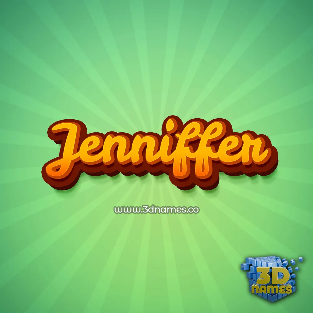 jenniffer in Green Rays style - 3D name wallpaper