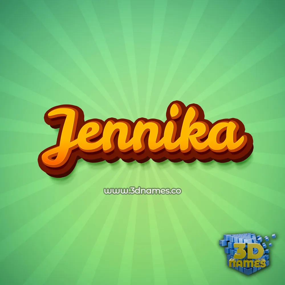 jennika in Green Rays style - 3D name wallpaper