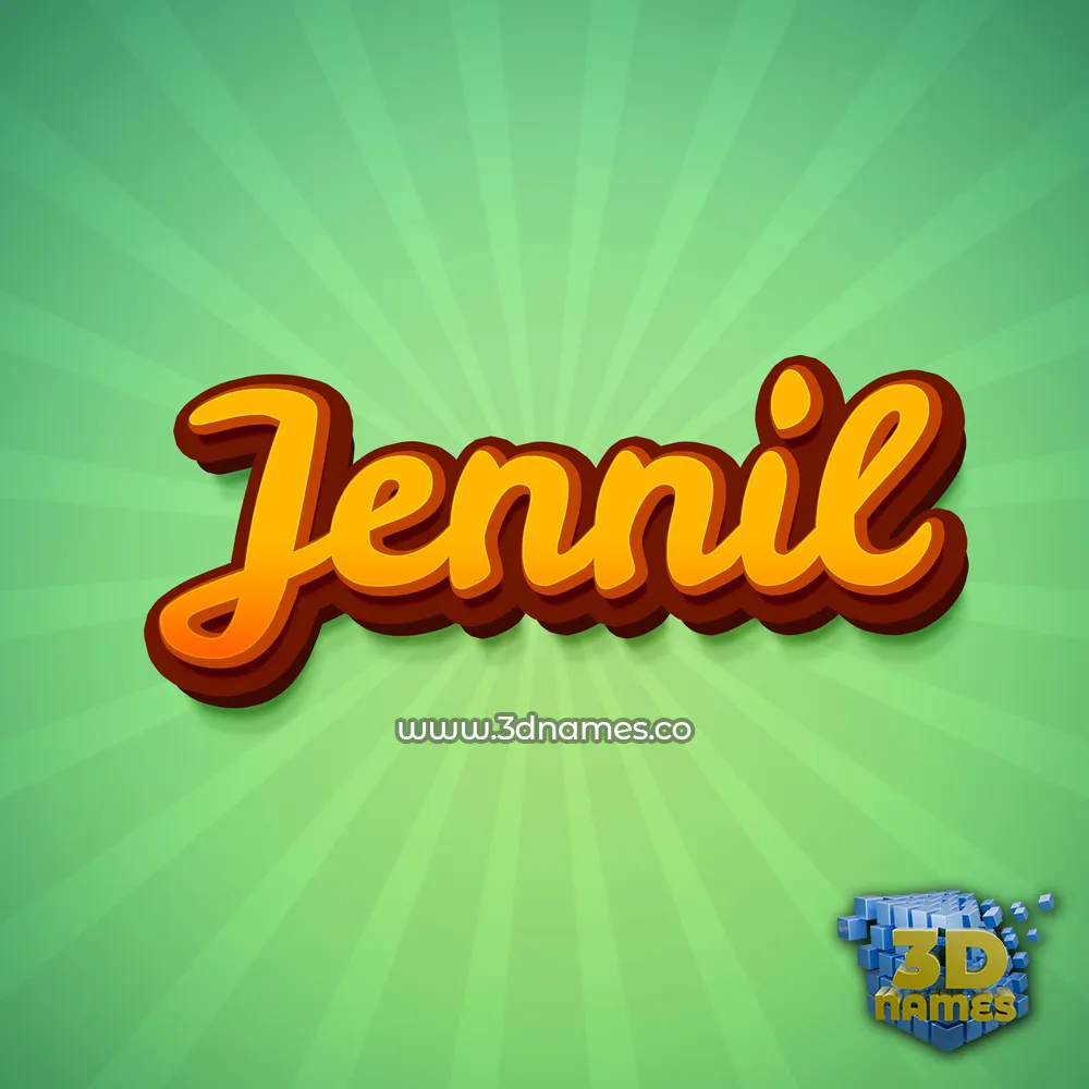 jennil in Green Rays style - 3D name wallpaper