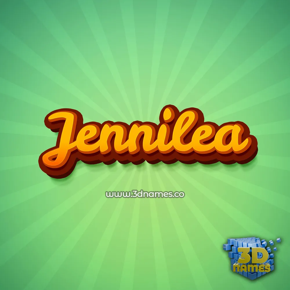 jennilea in Green Rays style - 3D name wallpaper