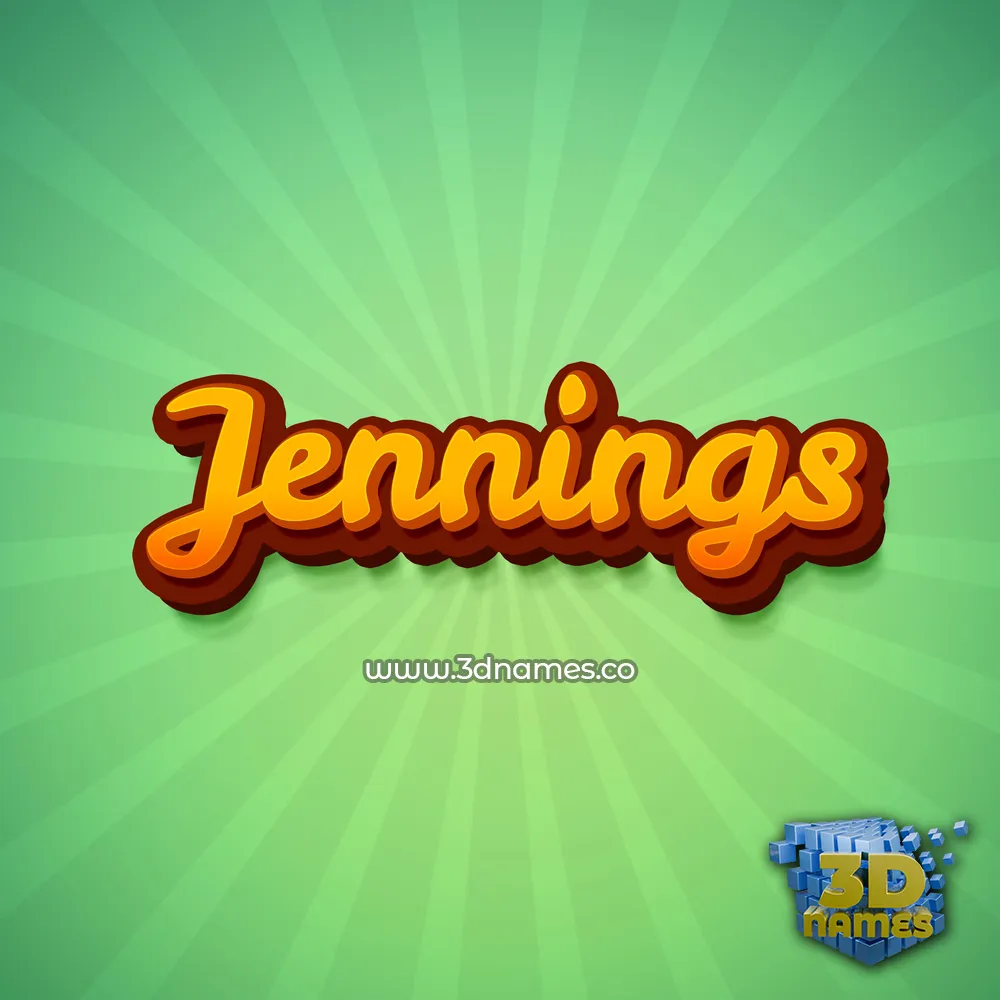 jennings in Green Rays style - 3D name wallpaper