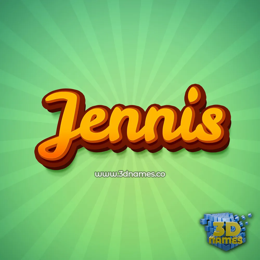 jennis in Green Rays style - 3D name wallpaper