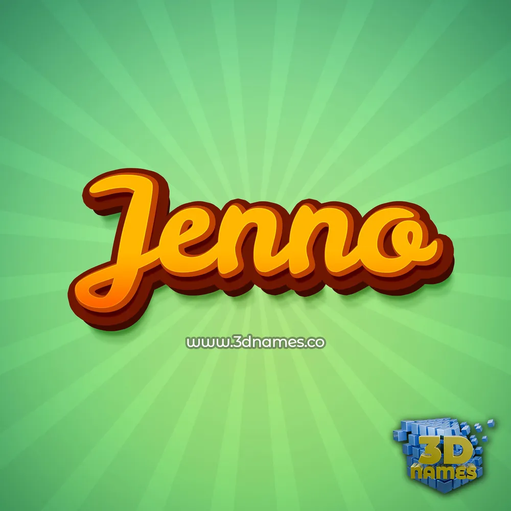 jenno in Green Rays style - 3D name wallpaper
