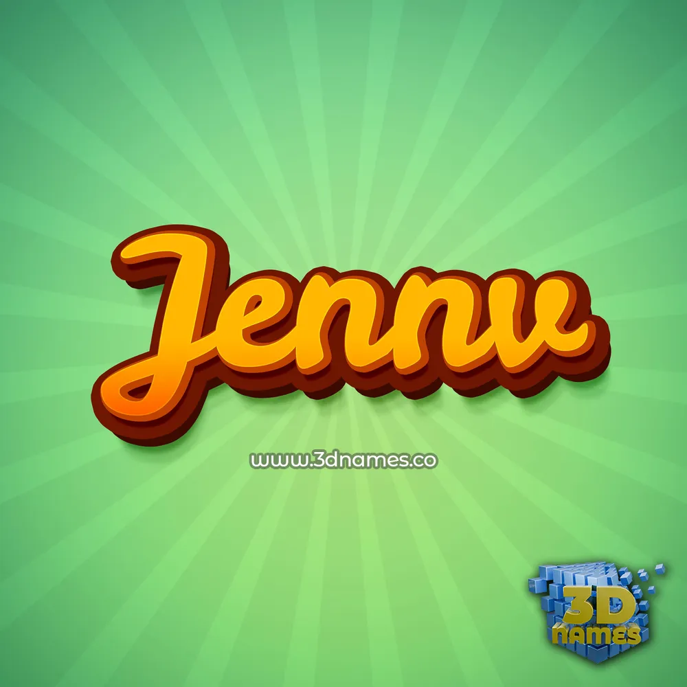 jennv in Green Rays style - 3D name wallpaper