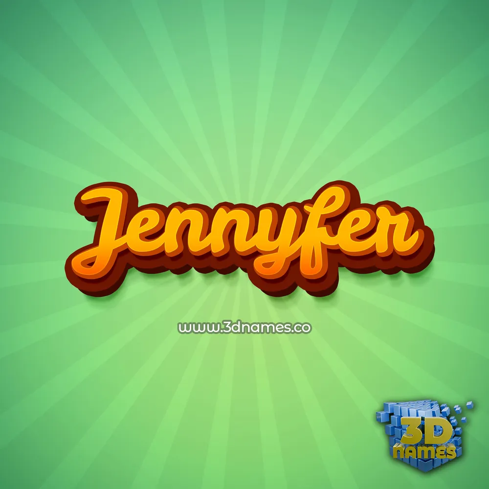 jennyfer in Green Rays style - 3D name wallpaper