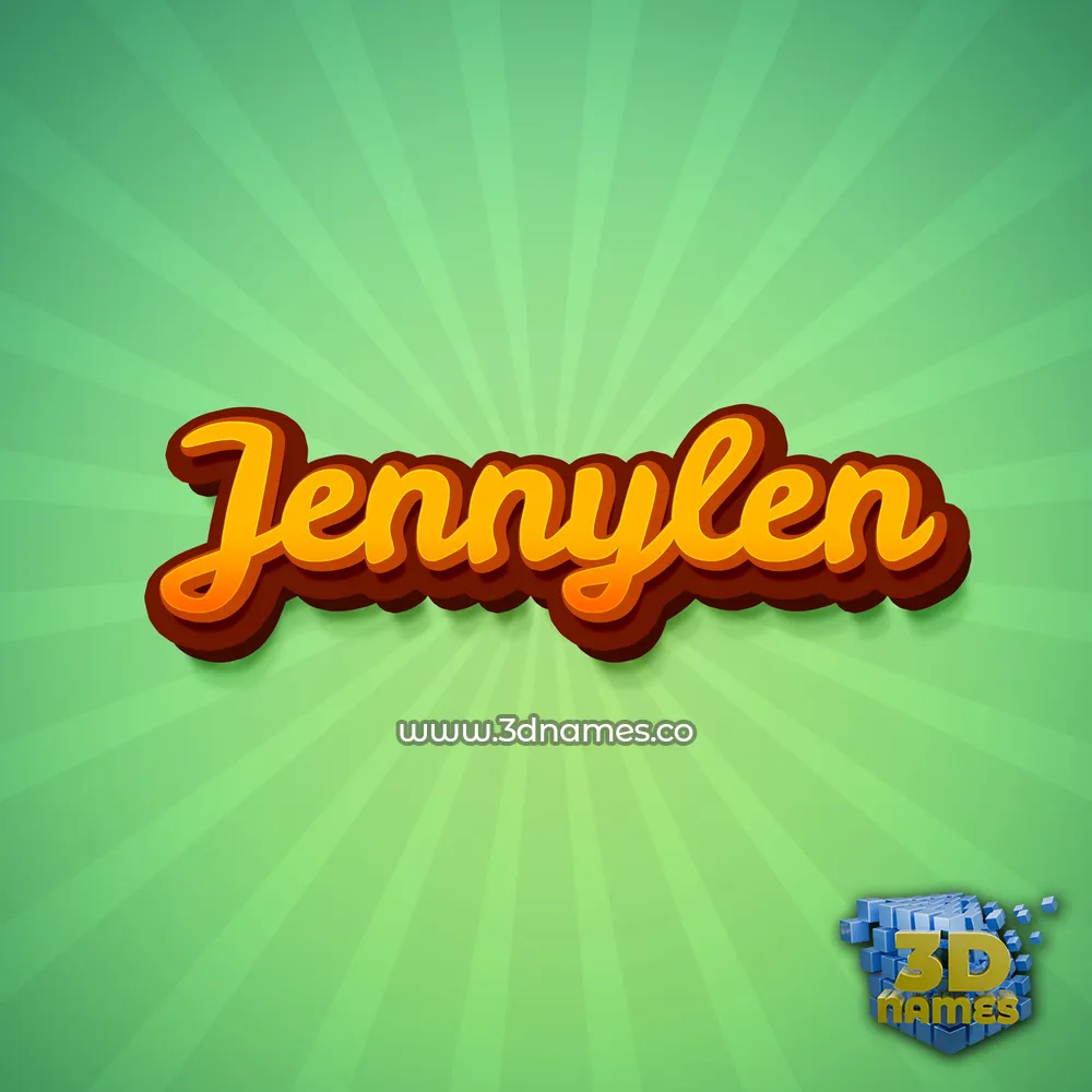jennylen in Green Rays style - 3D name wallpaper