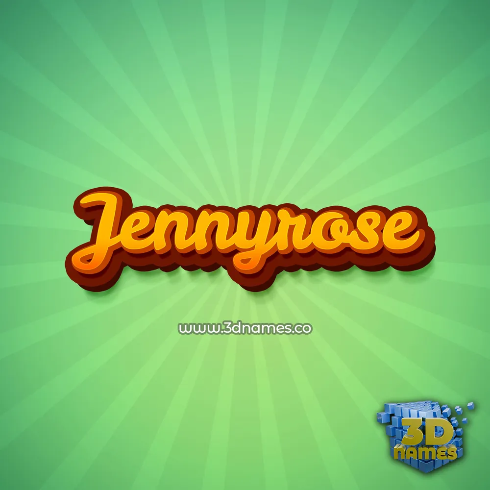 jennyrose in Green Rays style - 3D name wallpaper