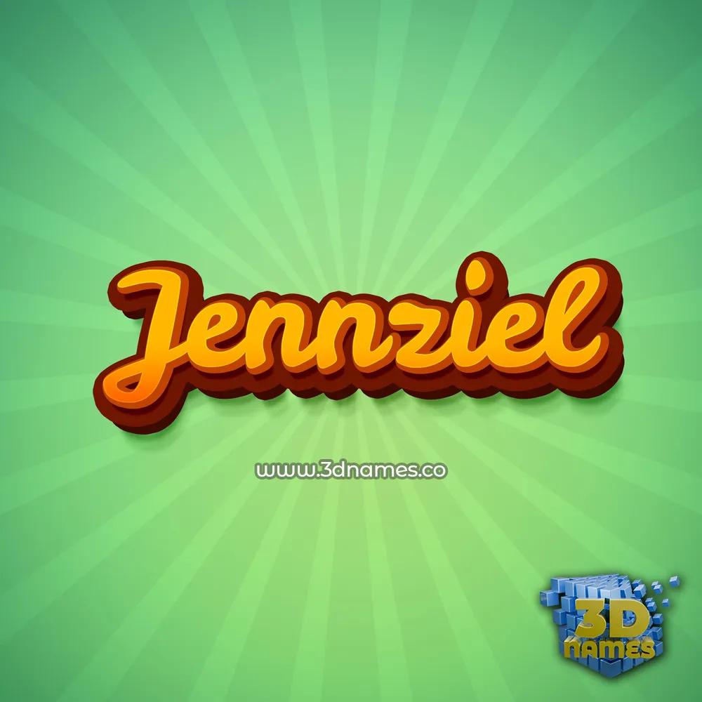 jennziel in Green Rays style - 3D name wallpaper