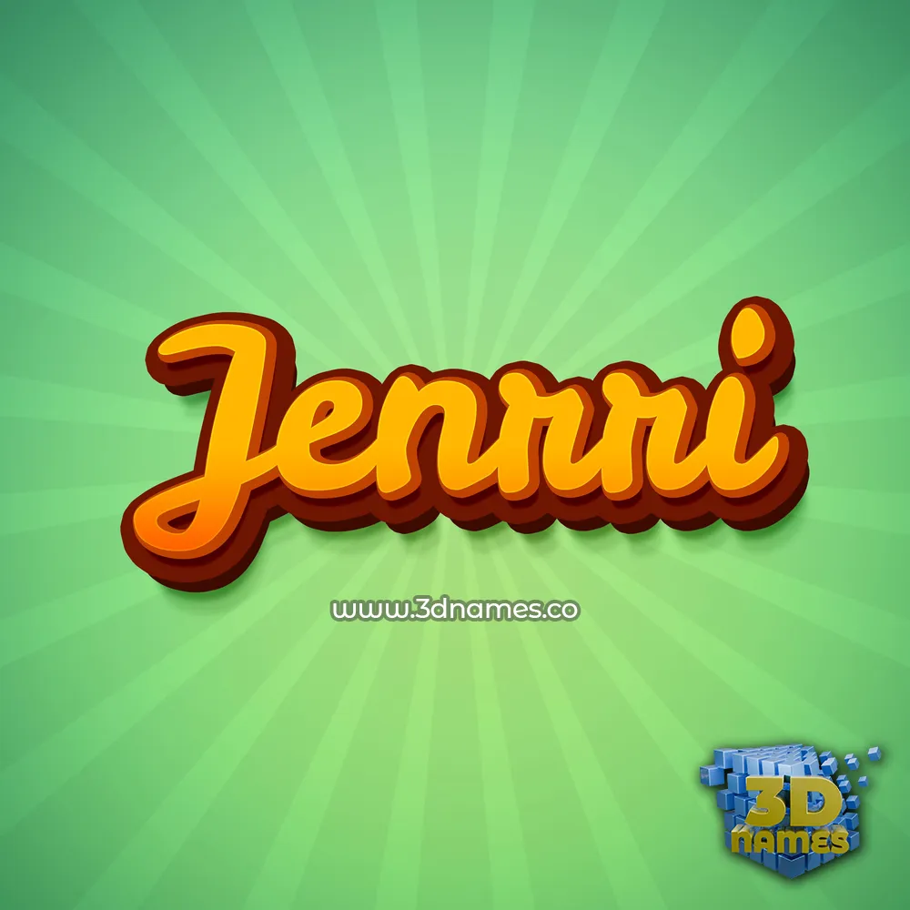 jenrri in Green Rays style - 3D name wallpaper