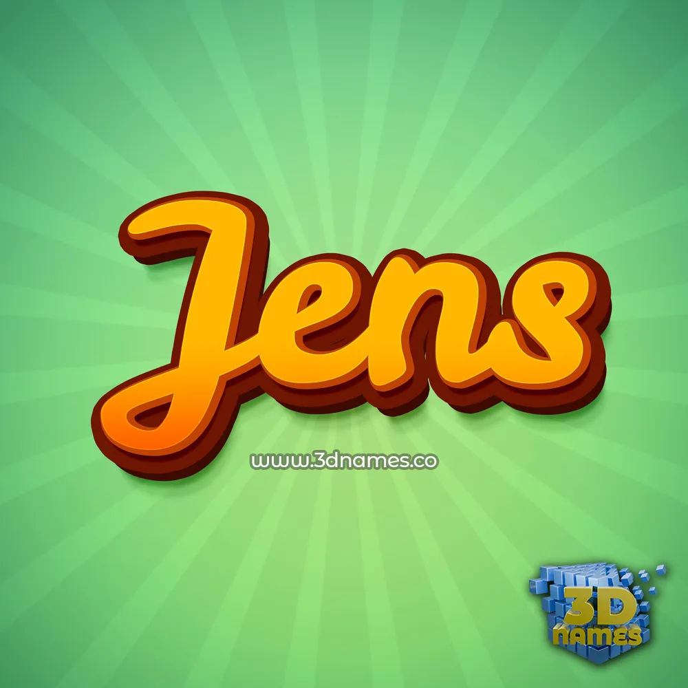 jens in Green Rays style - 3D name wallpaper