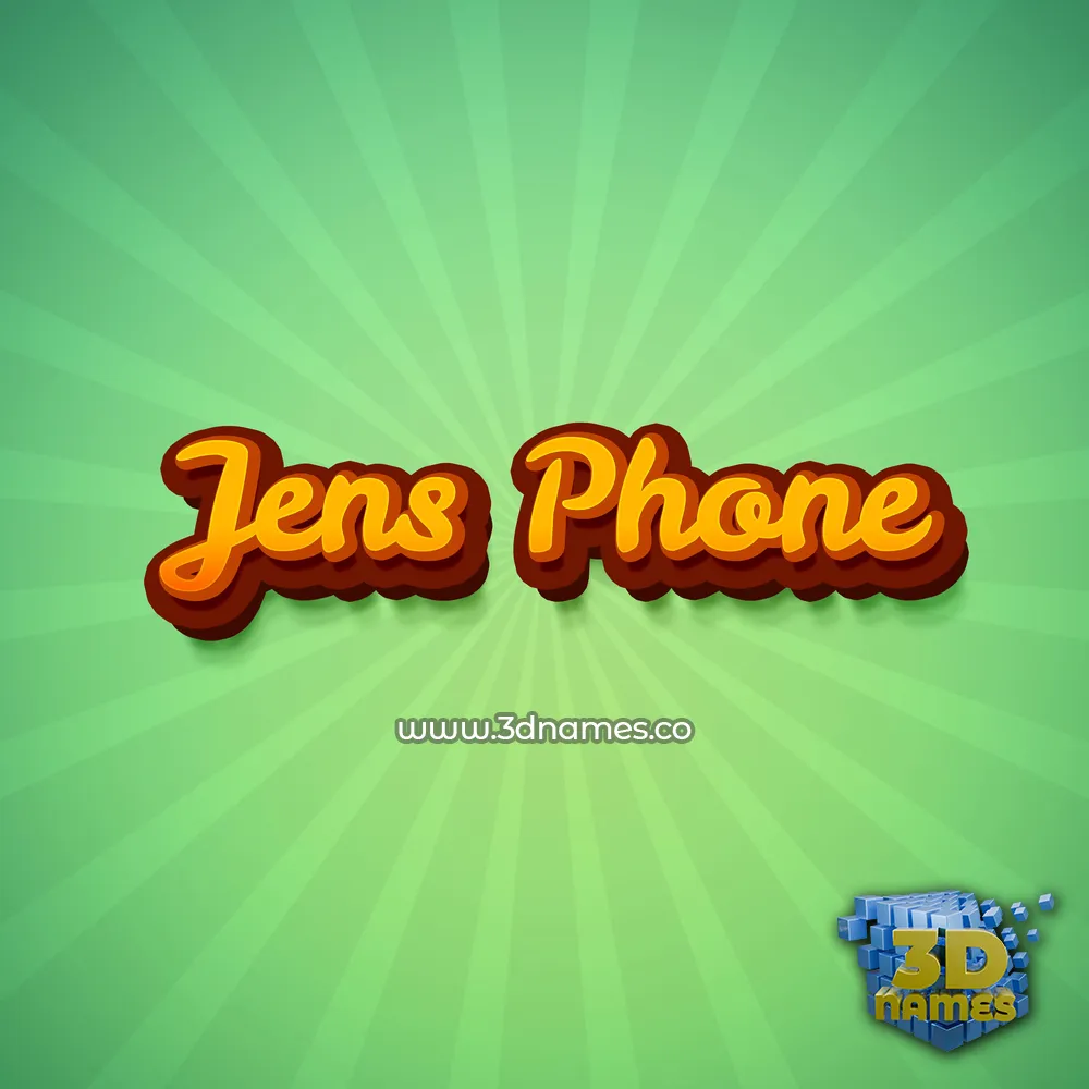jens phone in Green Rays style - 3D name wallpaper