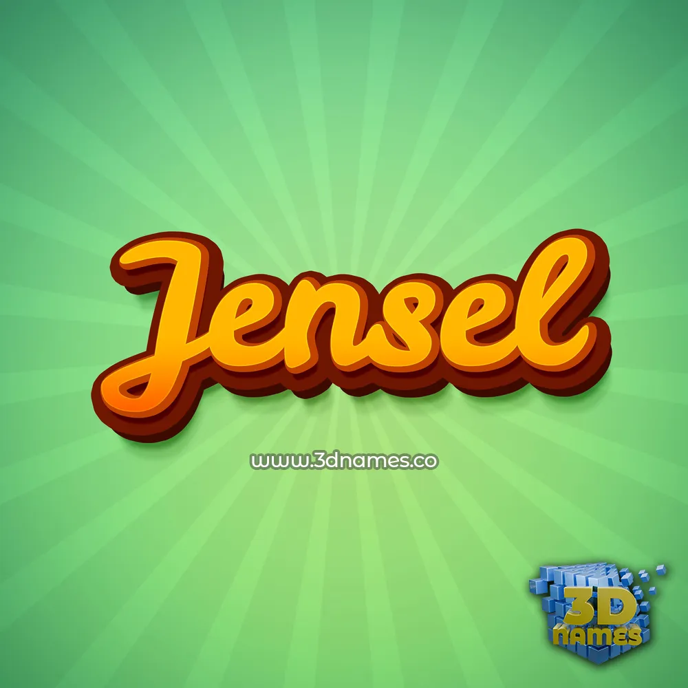 jensel in Green Rays style - 3D name wallpaper