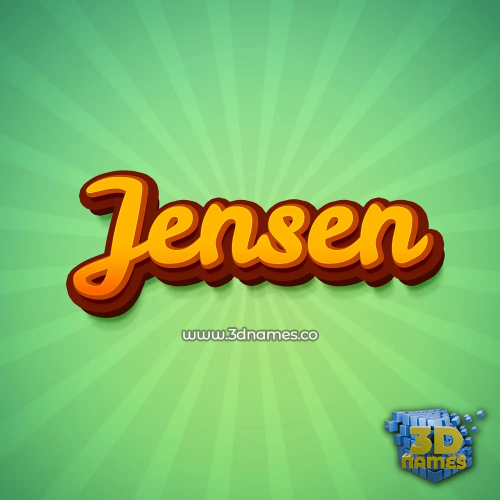 jensen in Green Rays style - 3D name wallpaper