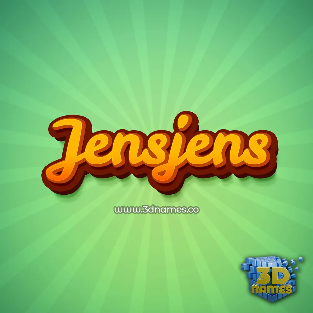 jensjens in Green Rays style - 3D name wallpaper