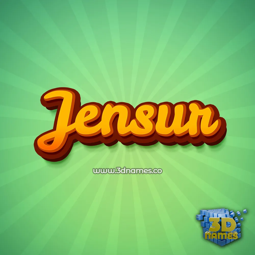 jensur in Green Rays style - 3D name wallpaper
