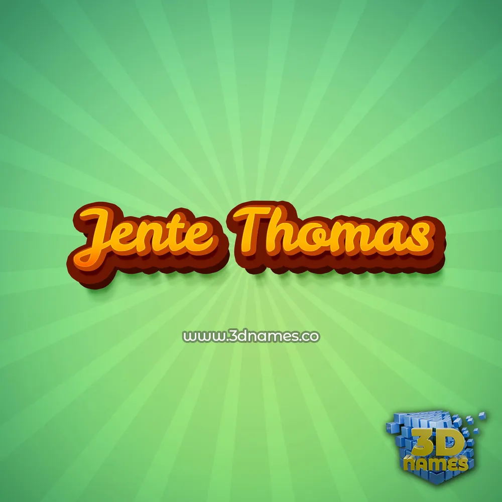 jente thomas in Green Rays style - 3D name wallpaper