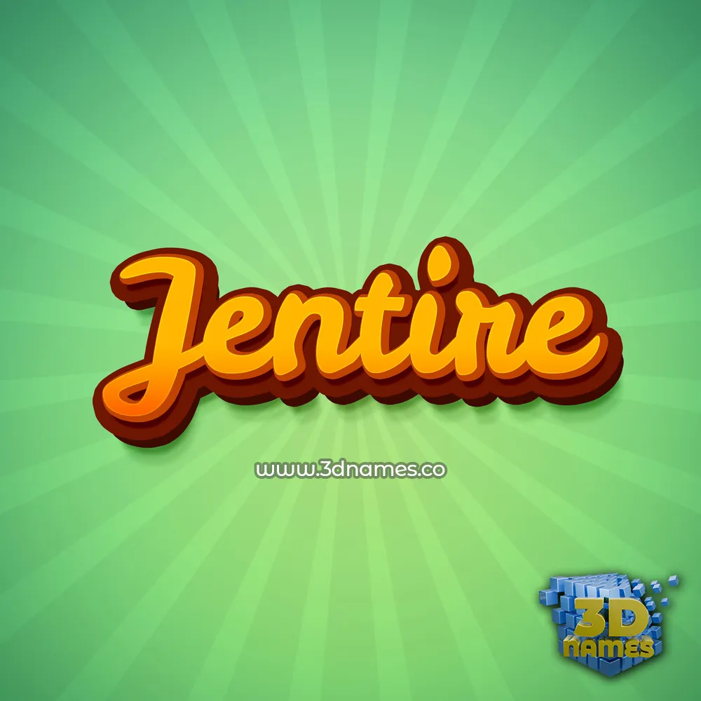 jentire in Green Rays style - 3D name wallpaper