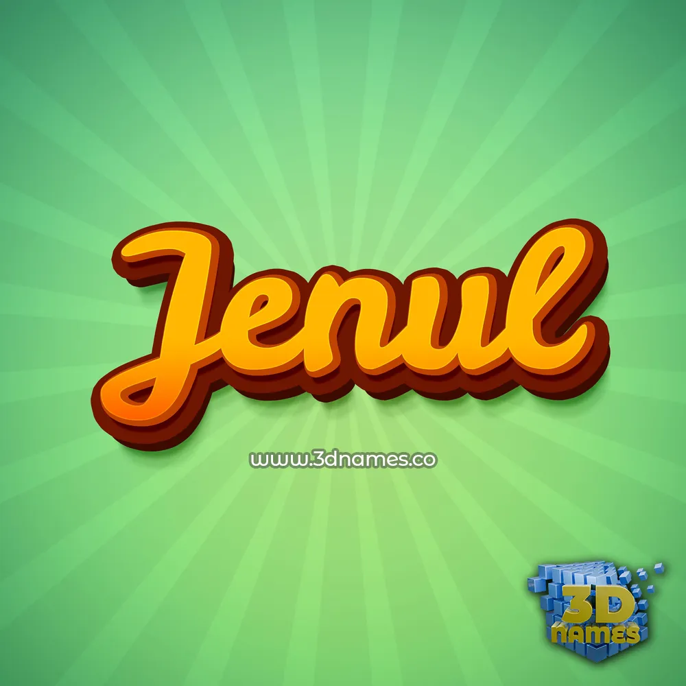 jenul in Green Rays style - 3D name wallpaper