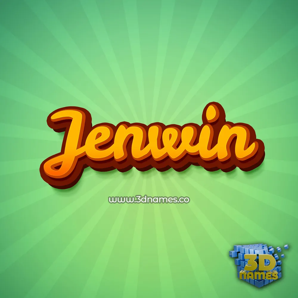 jenwin in Green Rays style - 3D name wallpaper
