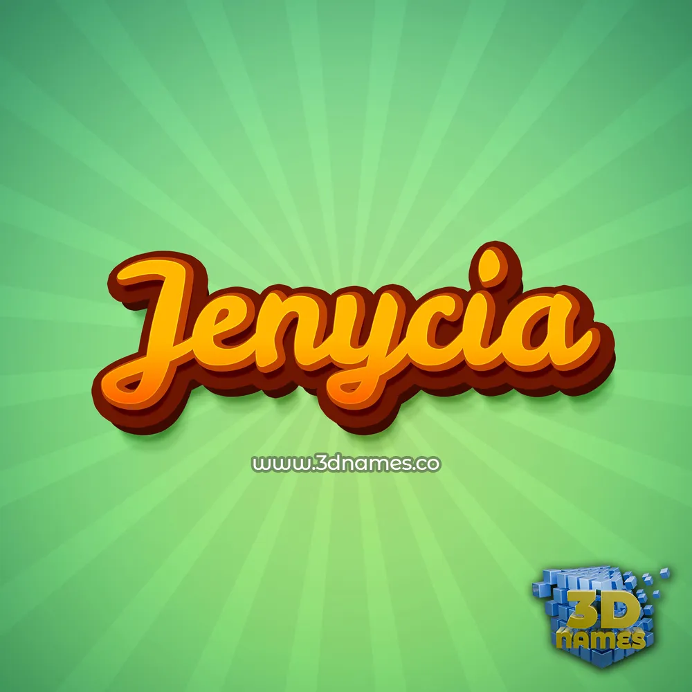 jenycia in Green Rays style - 3D name wallpaper