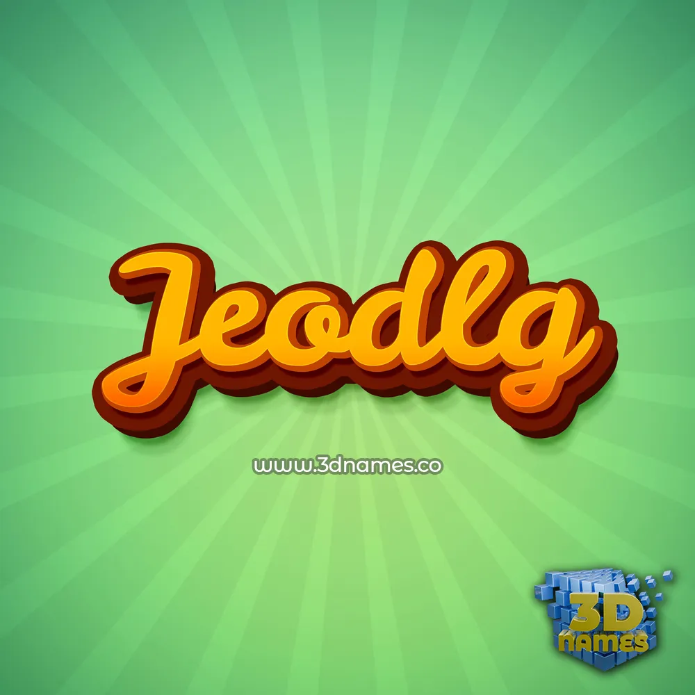 jeodlg in Green Rays style - 3D name wallpaper
