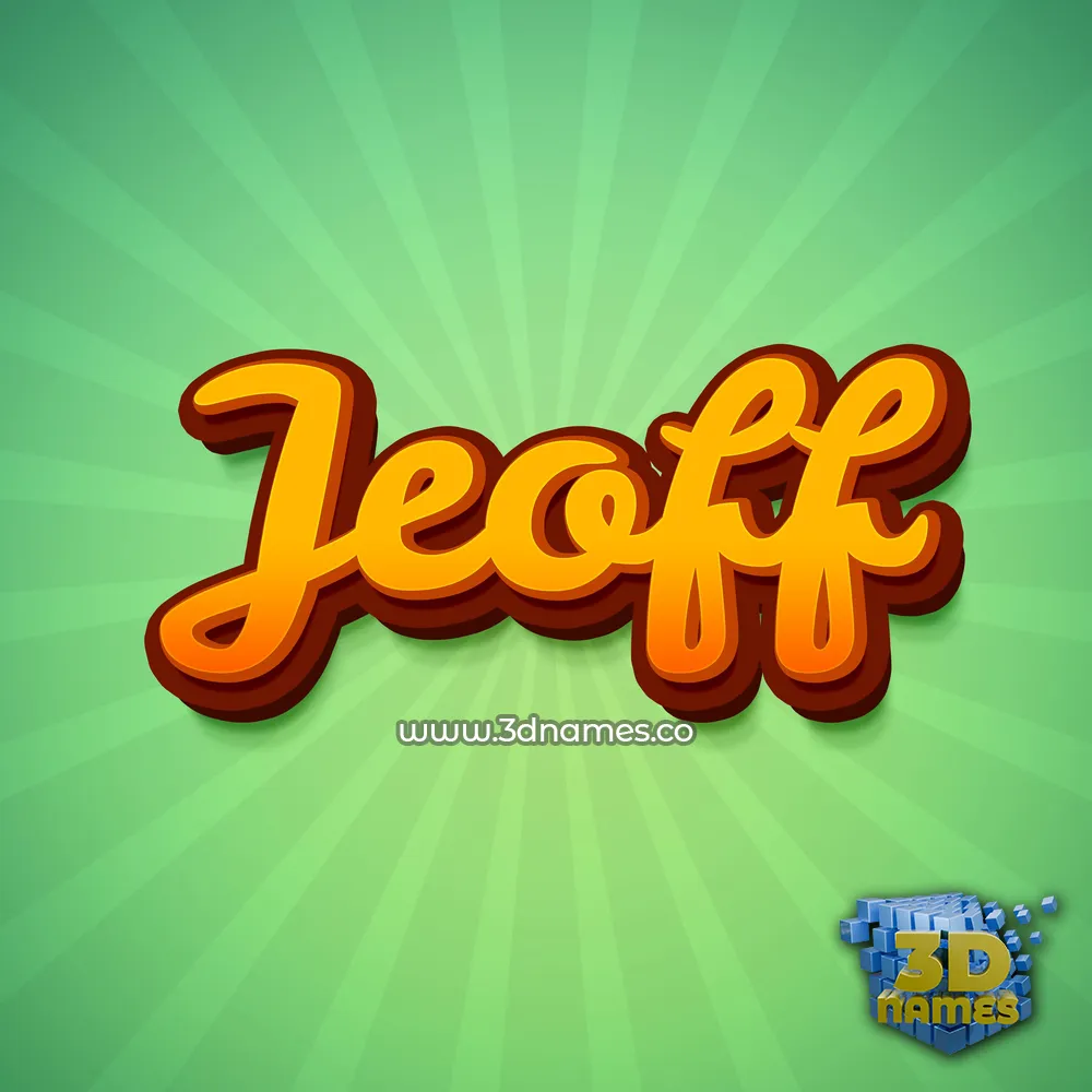 jeoff in Green Rays style - 3D name wallpaper