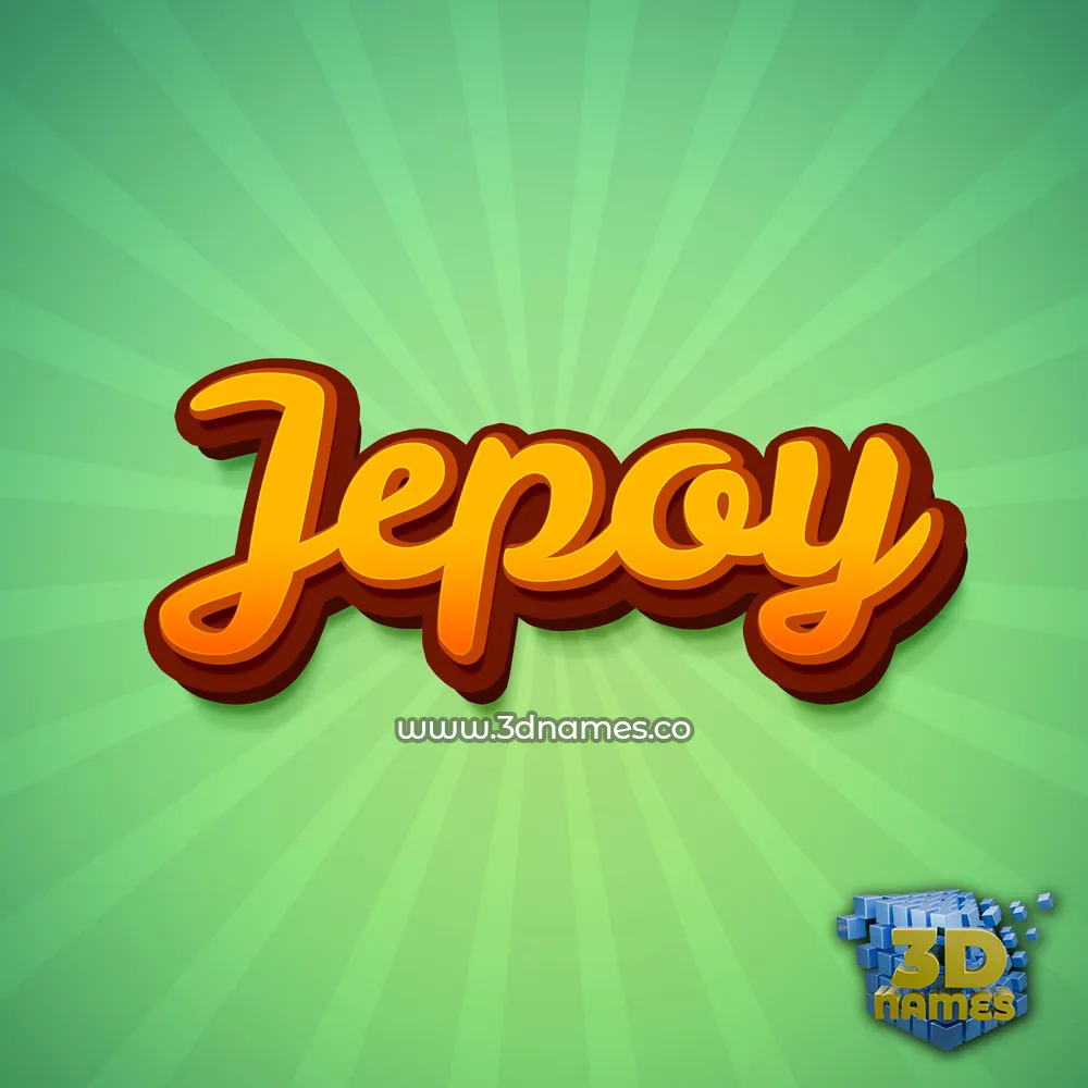 jepoy in Green Rays style - 3D name wallpaper