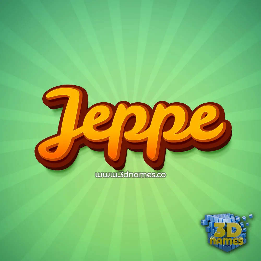 jeppe in Green Rays style - 3D name wallpaper