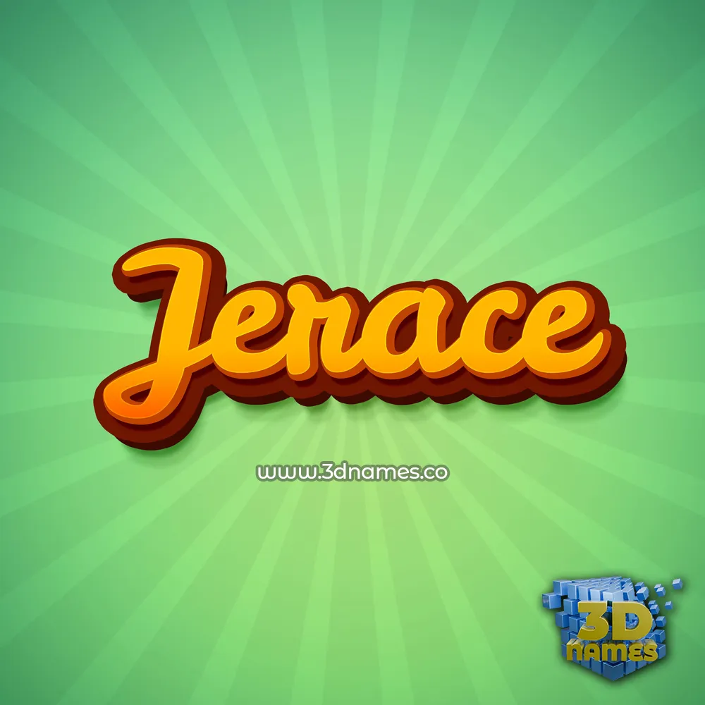jerace in Green Rays style - 3D name wallpaper