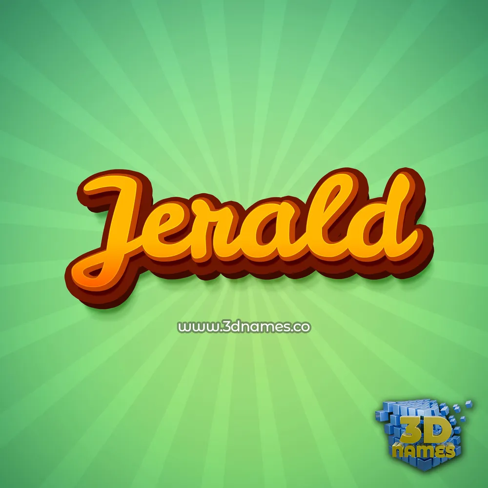 jerald in Green Rays style - 3D name wallpaper