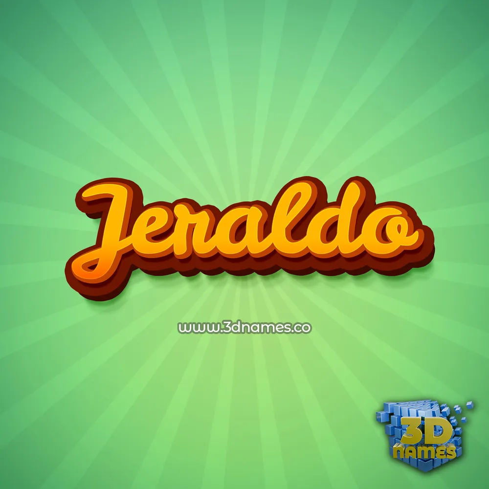 jeraldo in Green Rays style - 3D name wallpaper