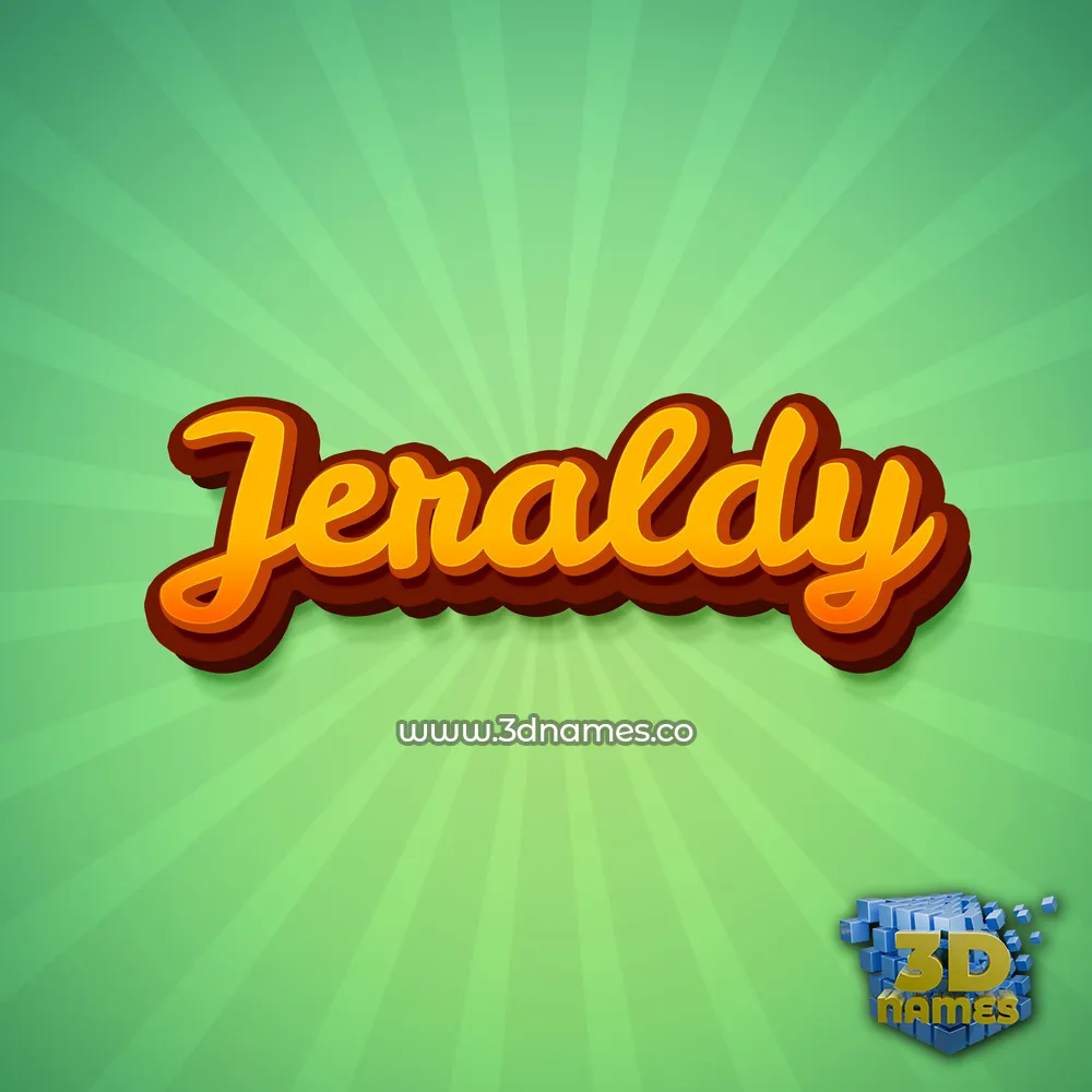 jeraldy in Green Rays style - 3D name wallpaper