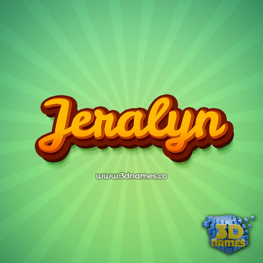 jeralyn in Green Rays style - 3D name wallpaper