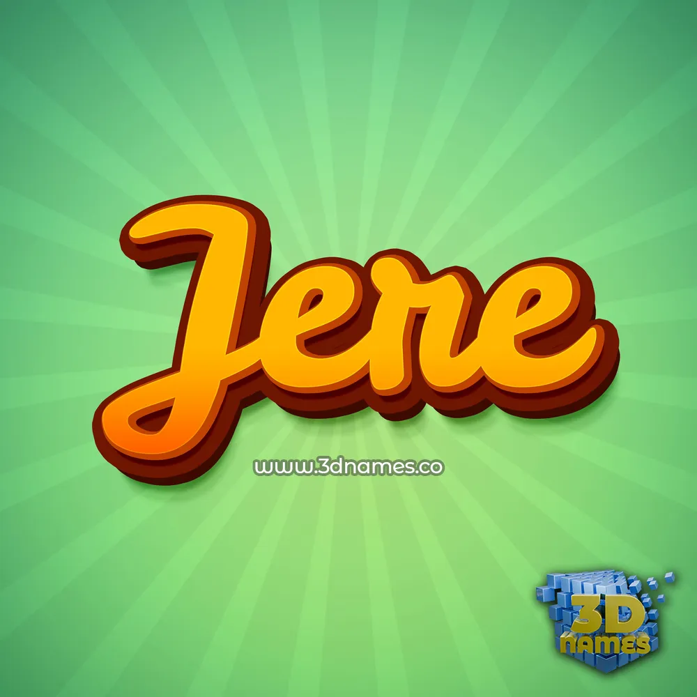 jere in Green Rays style - 3D name wallpaper