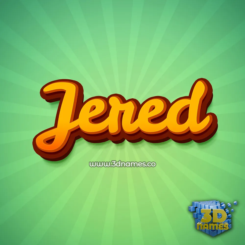 jered in Green Rays style - 3D name wallpaper