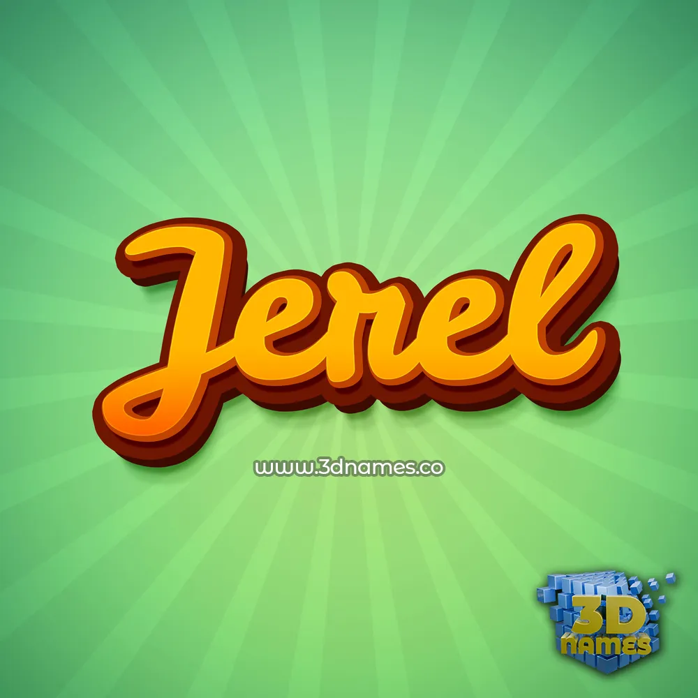 jerel in Green Rays style - 3D name wallpaper