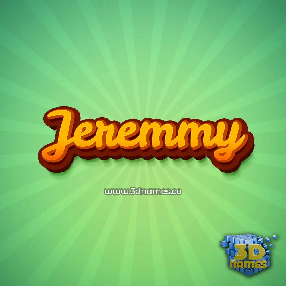 jeremmy in Green Rays style - 3D name wallpaper