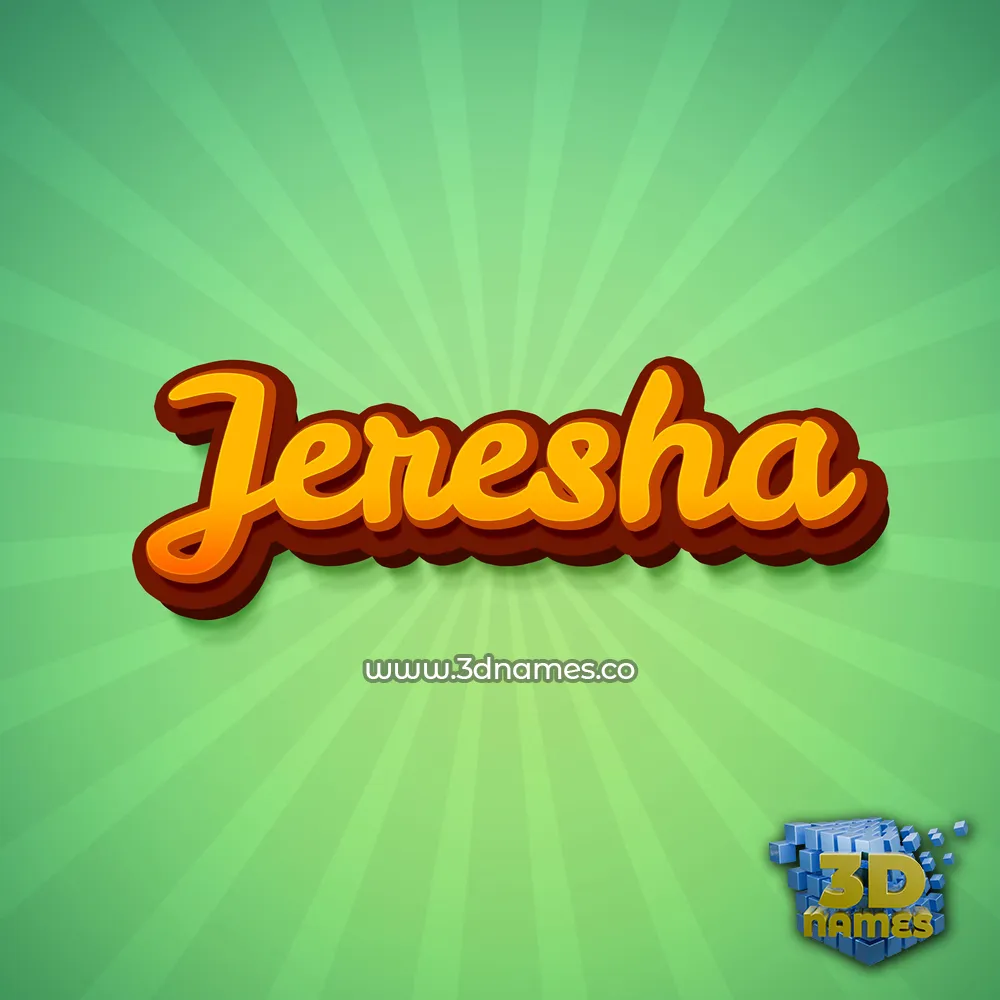 jeresha in Green Rays style - 3D name wallpaper