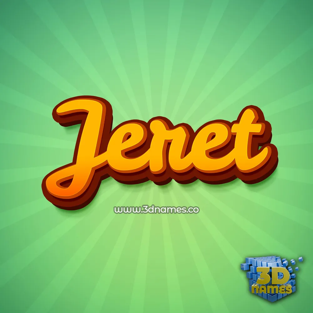 jeret in Green Rays style - 3D name wallpaper